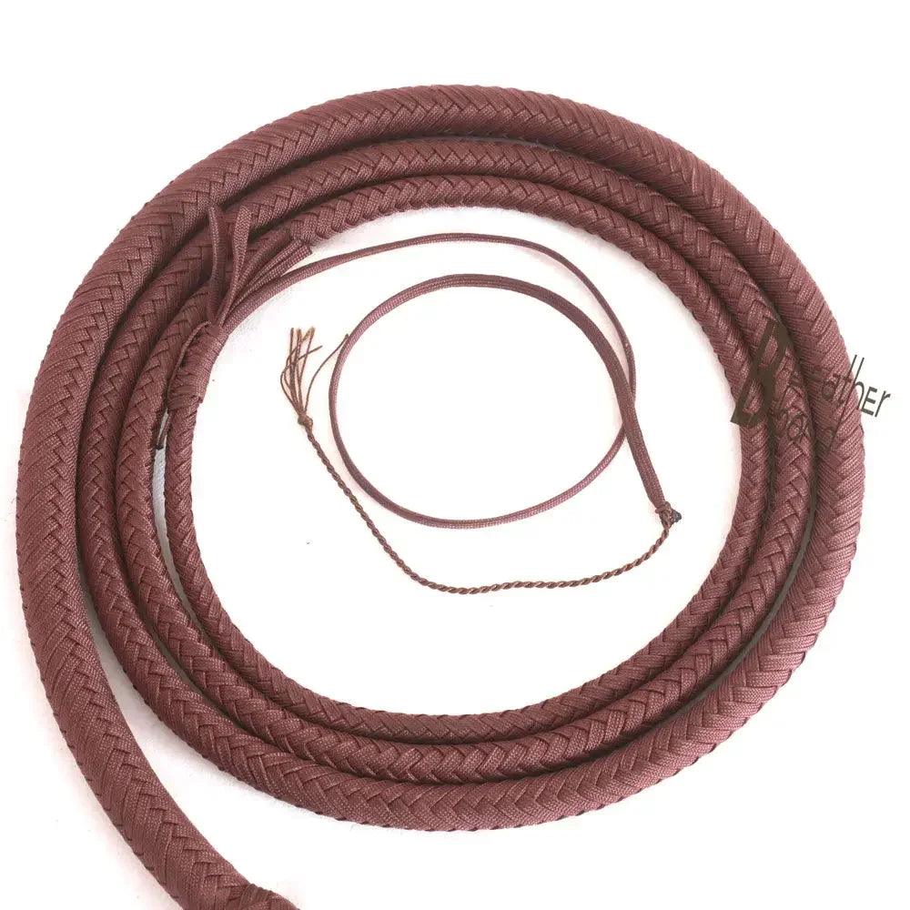 Paracord Bullwhip — 12-Strand, Dark Brown, 6–16 ft