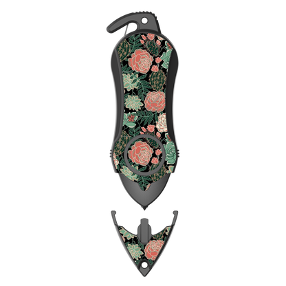 Personal Alarm Eeychain Safety  Emergency Tool (Green Flower)