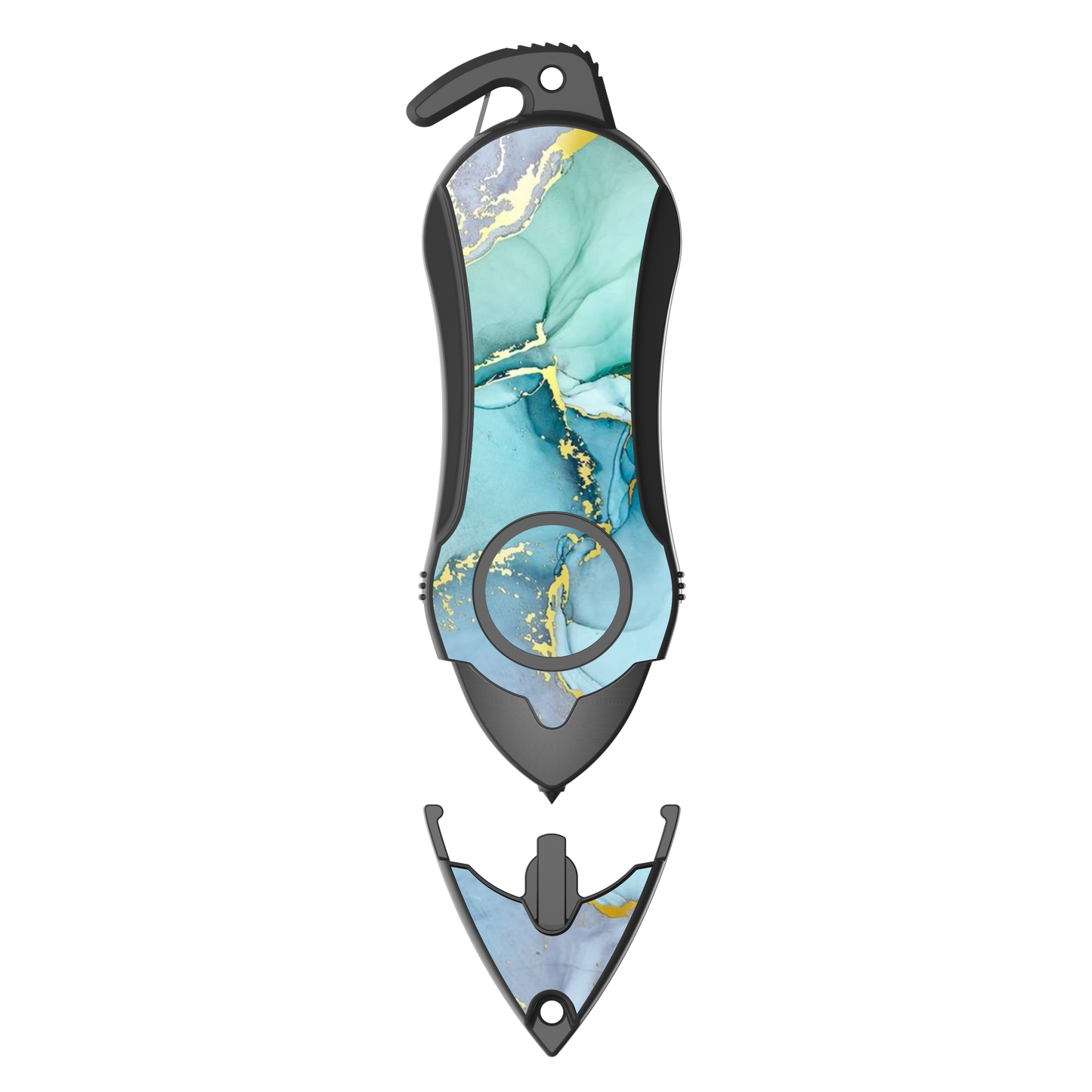 Personal Alarm Keychain Safety Emergency Tool (Green Marble)