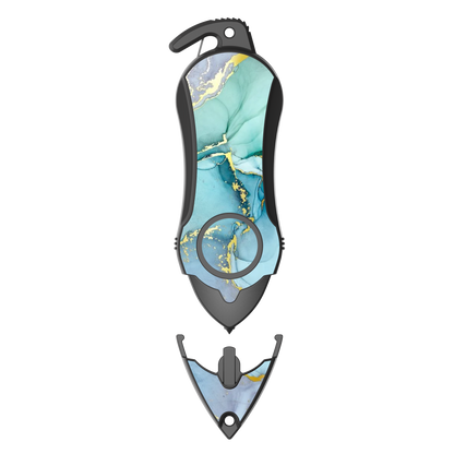 Personal Alarm Keychain Safety Emergency Tool (Green Marble)
