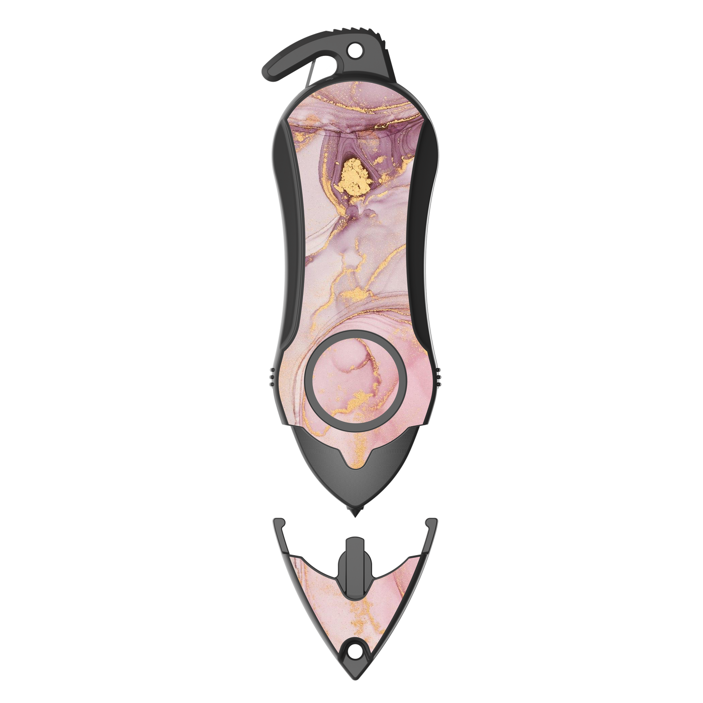 Personal Alarm Keychain Safety Emergency Tool (Pink Marble)