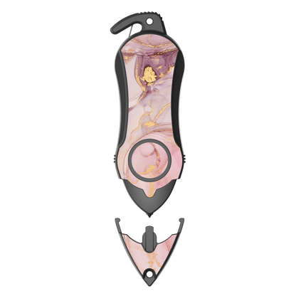 Personal Alarm Keychain Safety Emergency Tool (Pink Marble)