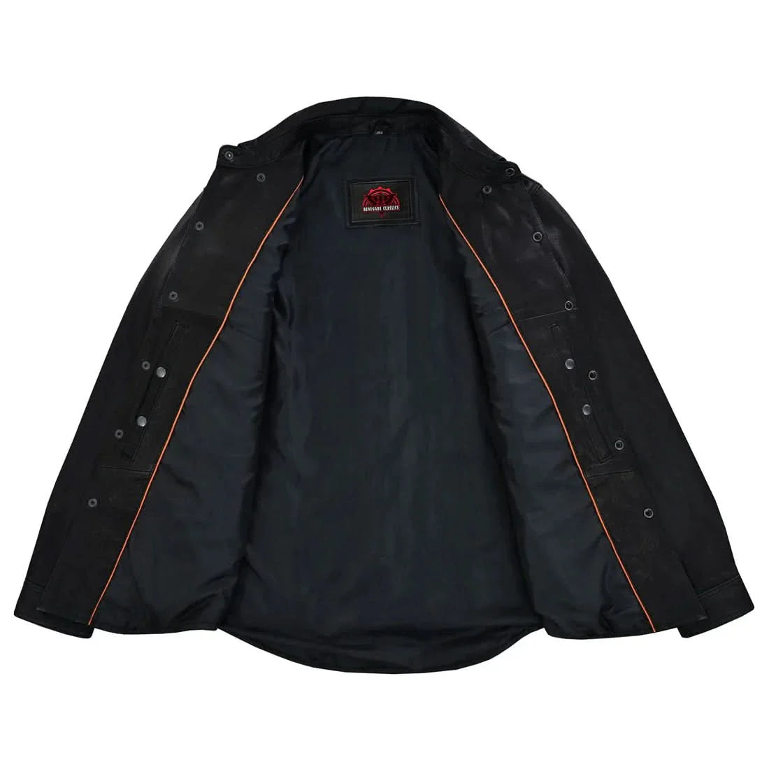 Men's Premium Lightweight Black Leather Shirt