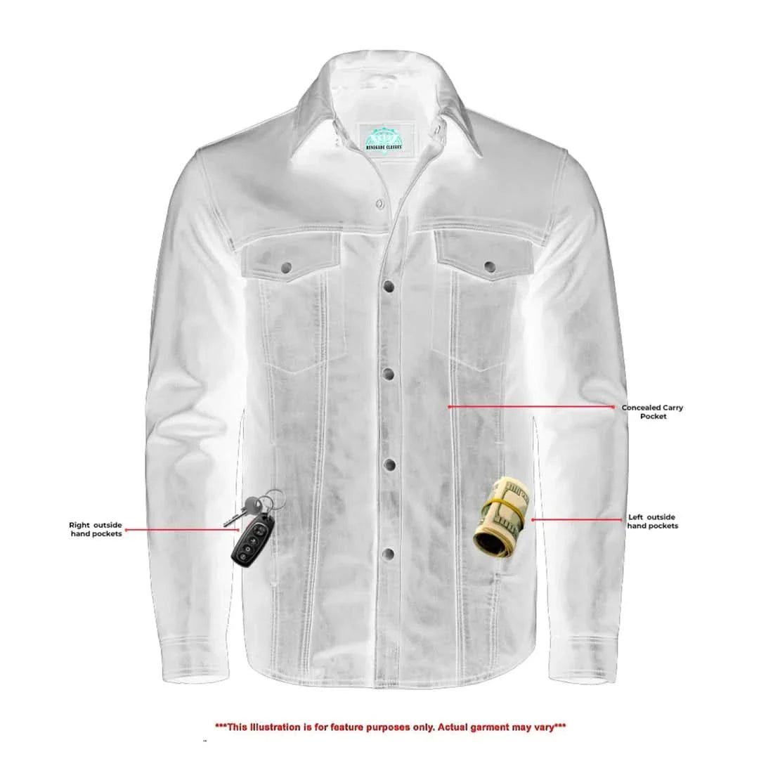 Men's Premium Lightweight Black Leather Shirt