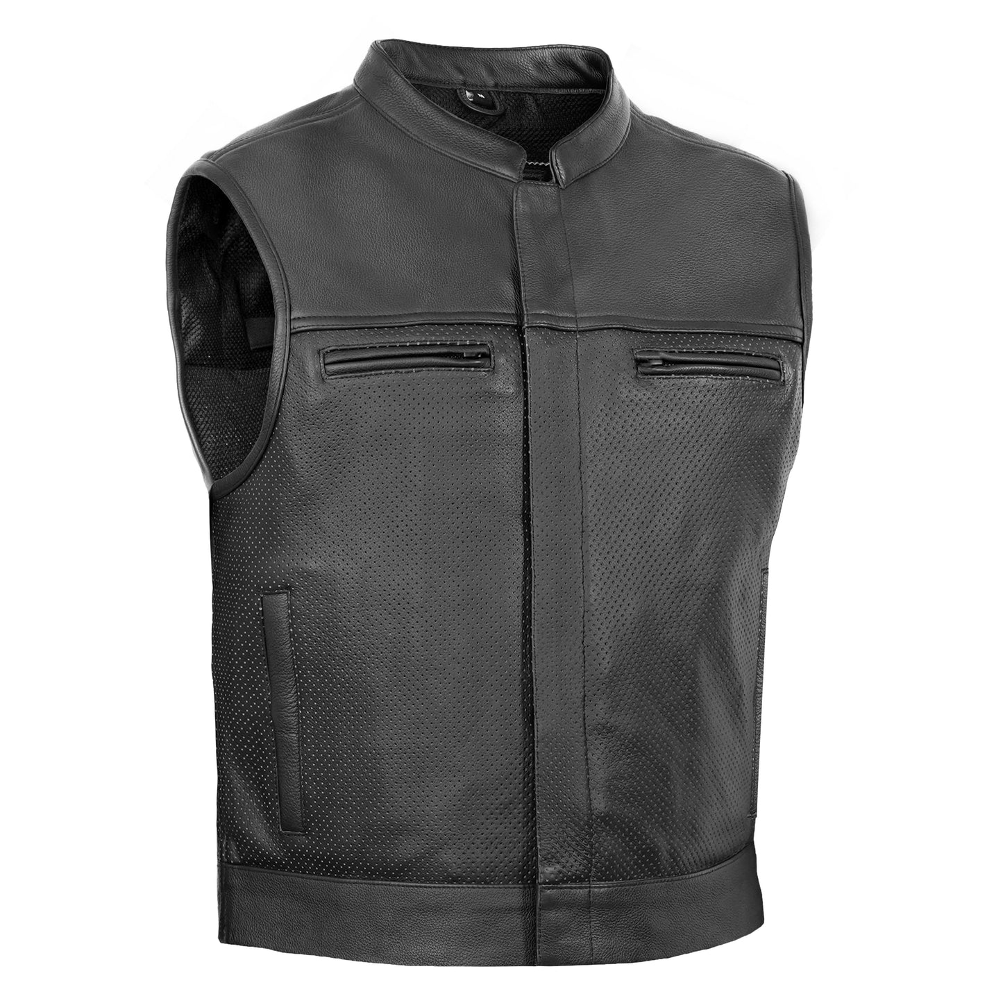 Gravel Ghost™ Lowcut Men’s Leather Motorcycle Vest