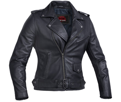 Moonlight Women's Navy Blue Fashion Leather Jacket