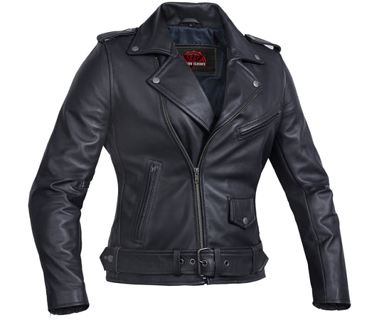 Moonlight Women's Navy Blue Fashion Leather Jacket