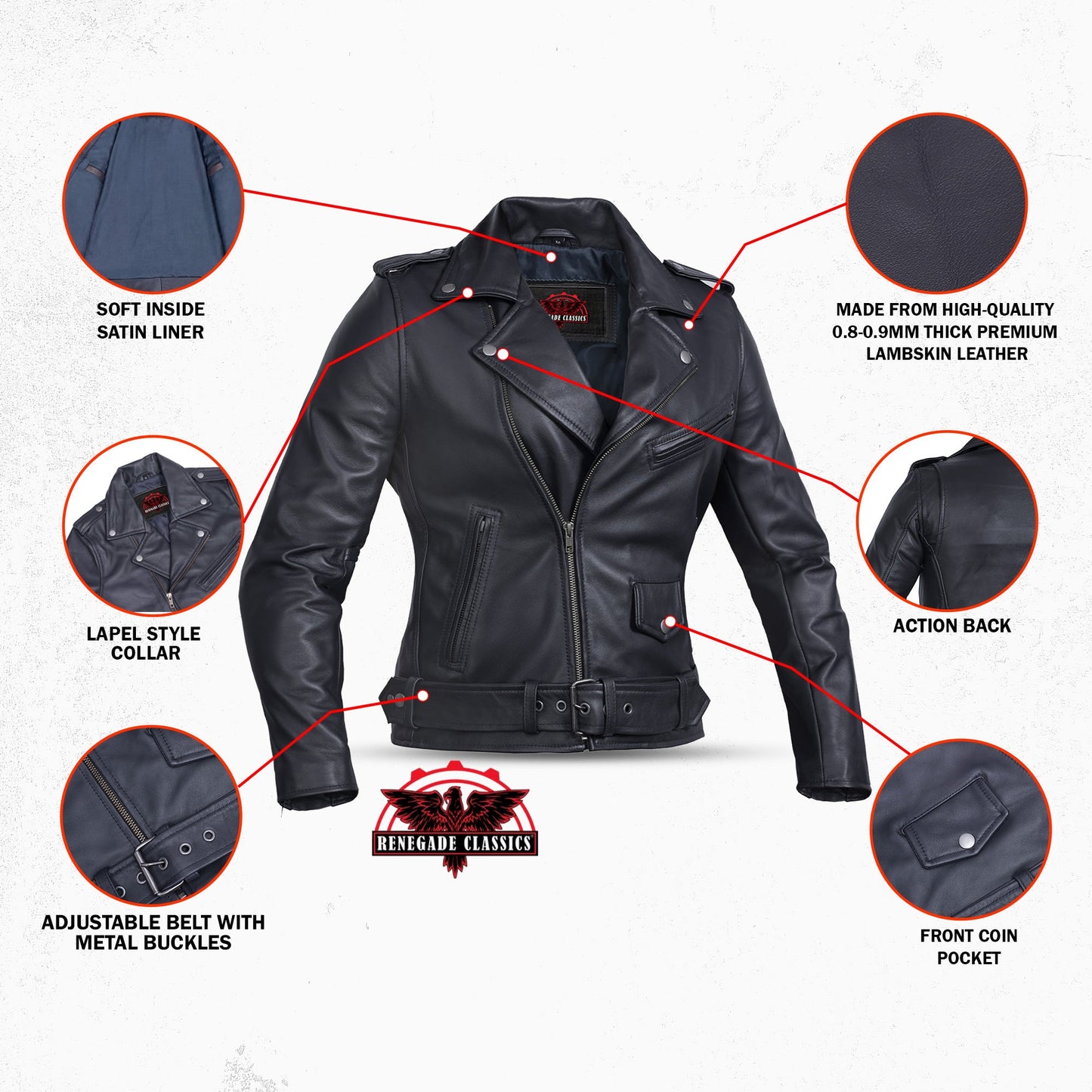 Moonlight Women's Navy Blue Fashion Leather Jacket