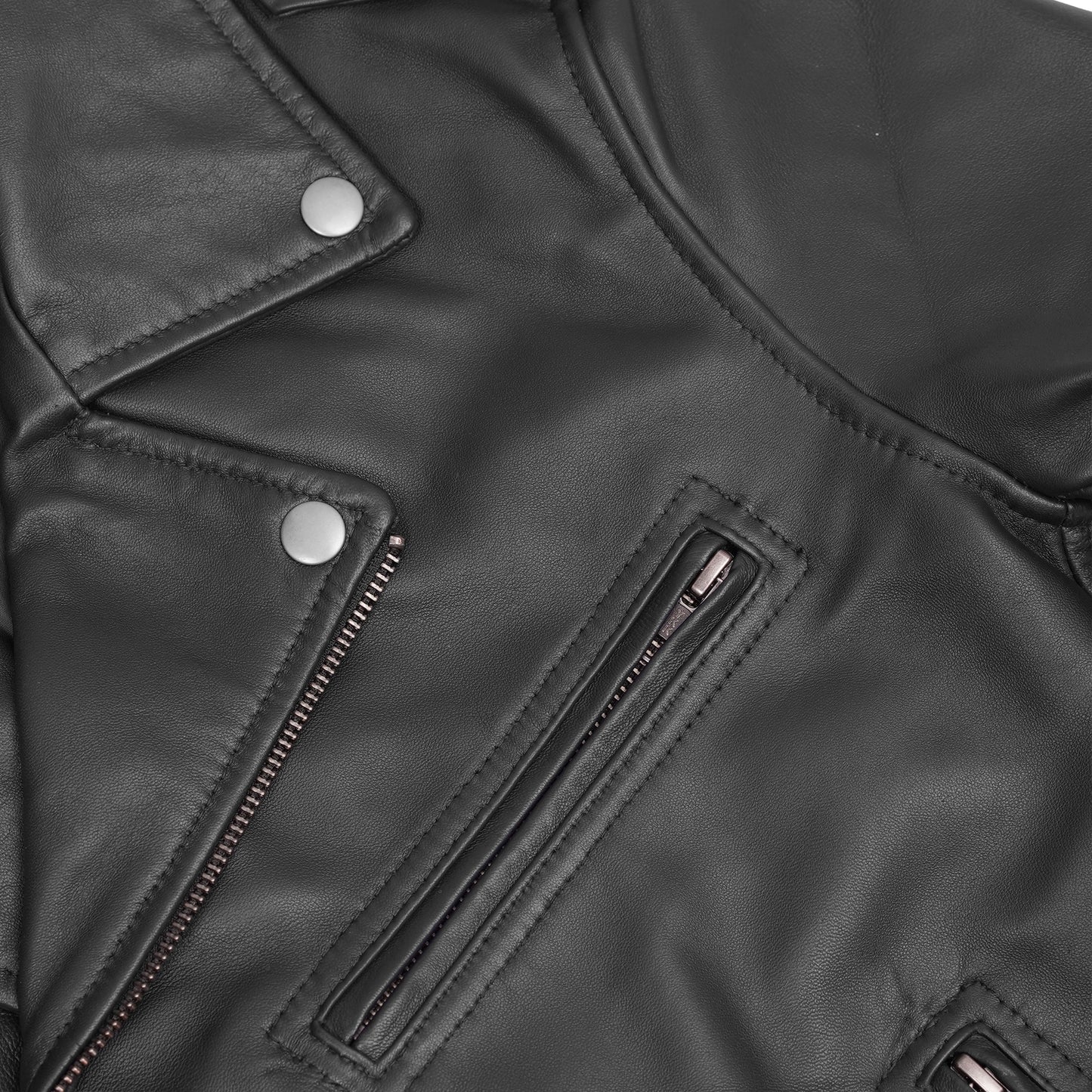 Night Shine Women's Black Fashion Leather Jacket
