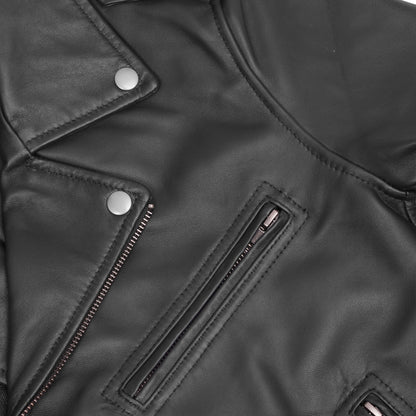Night Shine Women's Black Fashion Leather Jacket