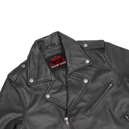 Night Shine Women's Black Fashion Leather Jacket