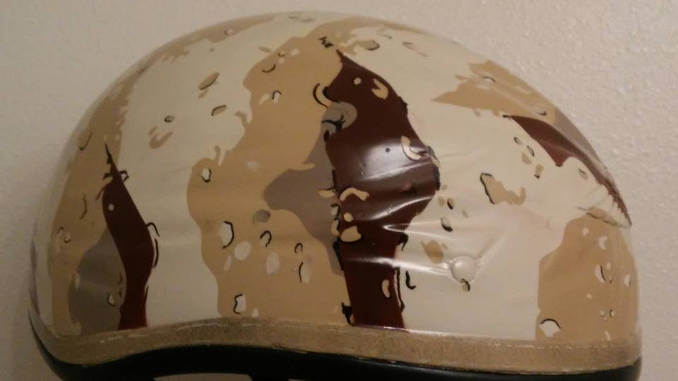 Harley Helmet Navy Wingman and HM2 Logo on Desert Camo