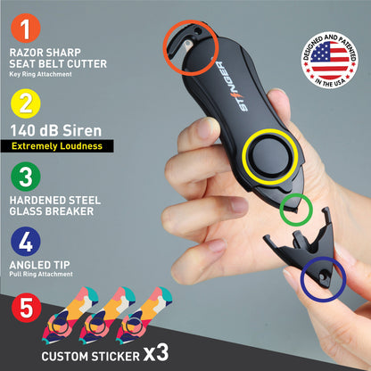 Personal Alarm Keychain Safety Emergency Tool (Colorful)