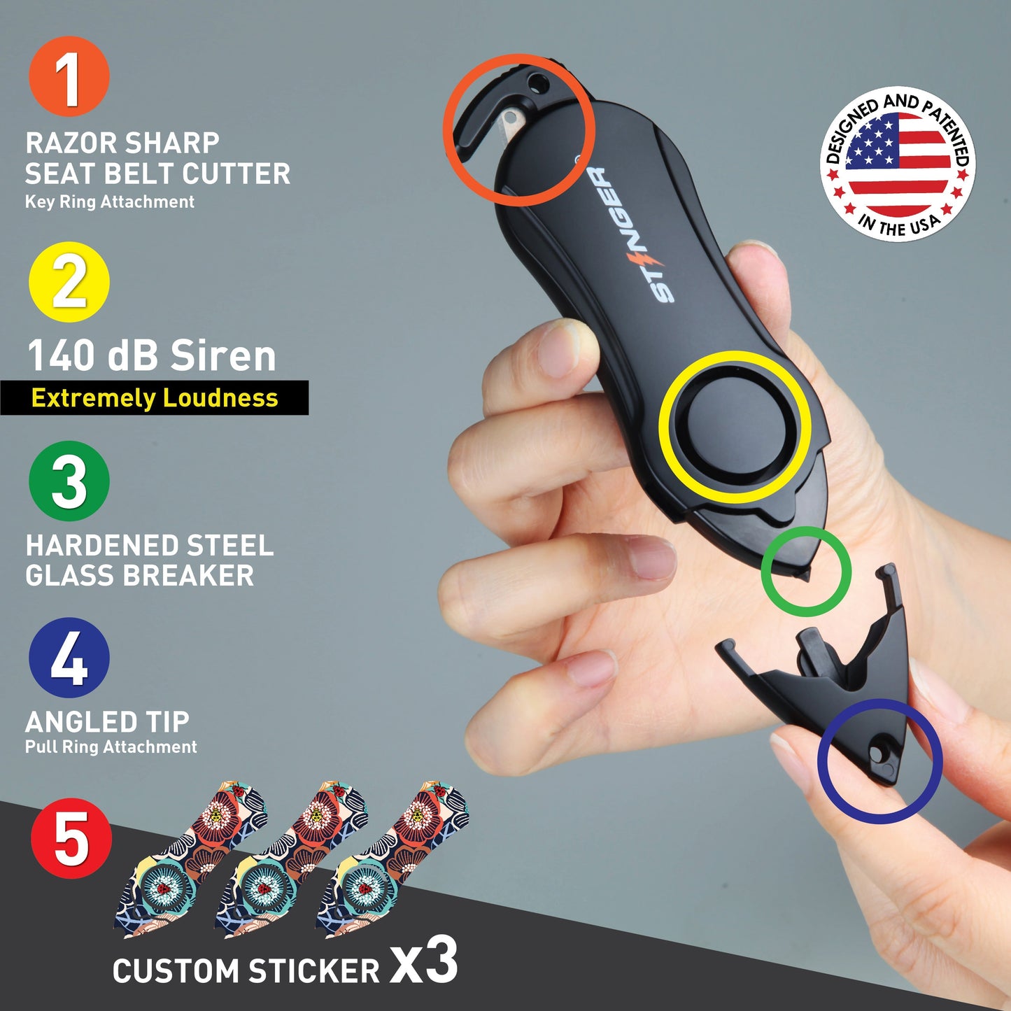 Personal Alarm Keychain Safety Emergency Tool (Ladybug)