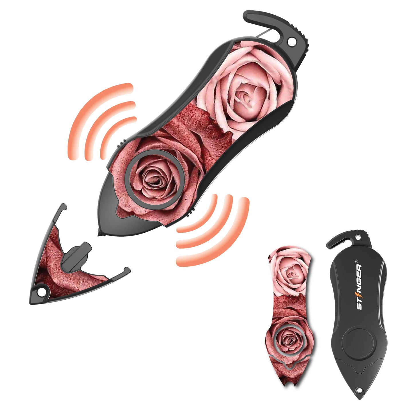 Personal Alarm Keychain Safety Emergency Tool  (Twin Rose)