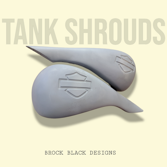 Stretched 6 gallon tank cover shrouds large emblem