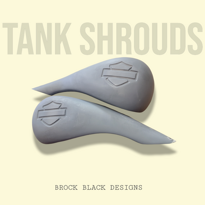 Stretched 6 gallon tank cover shrouds large emblem