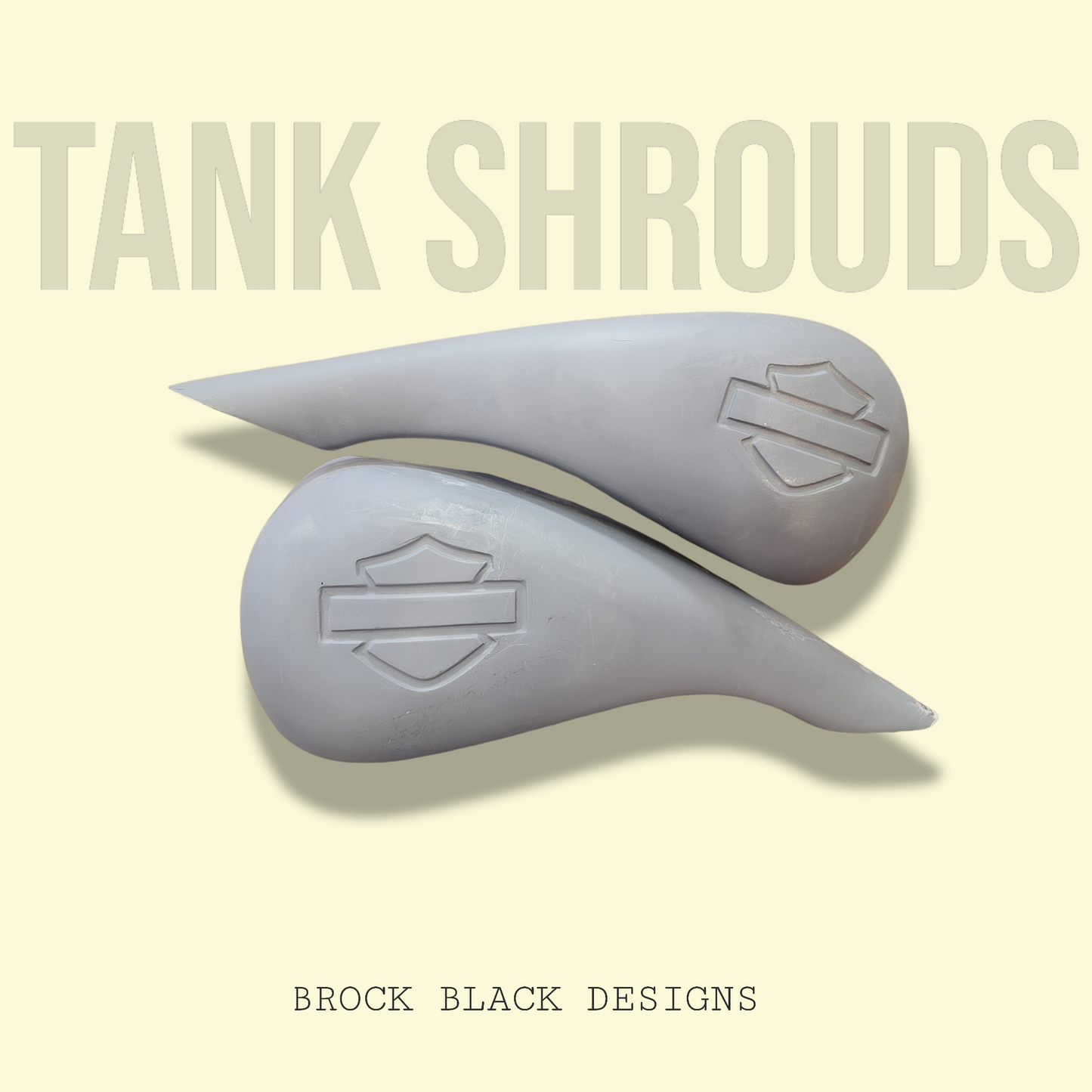 Stretched 6 gallon tank cover shrouds large emblem