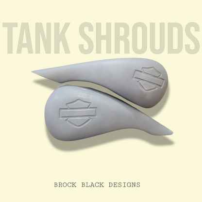 Stretched 6 gallon tank cover shrouds large emblem