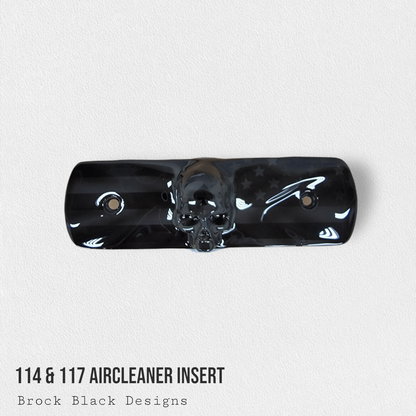 114 & 117 air cleaner insert 3D ancient skull with flag