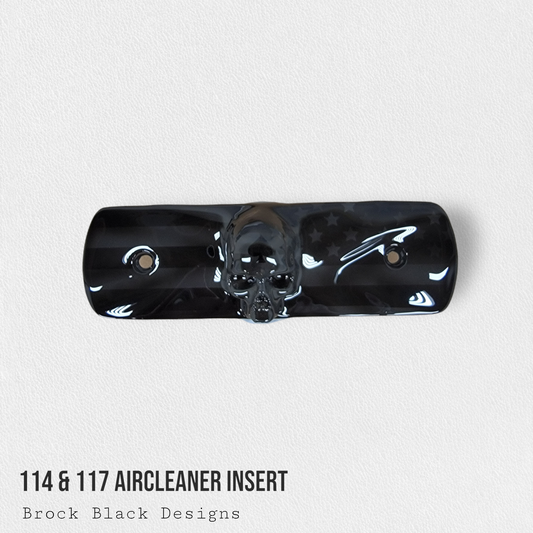 114 & 117 air cleaner insert 3D ancient skull with flag