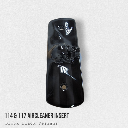 114 & 117 air cleaner insert 3D ancient skull with flag
