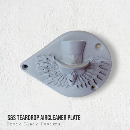 S&S teardrop 3 hole air cleaner cover plate Uncle Sam