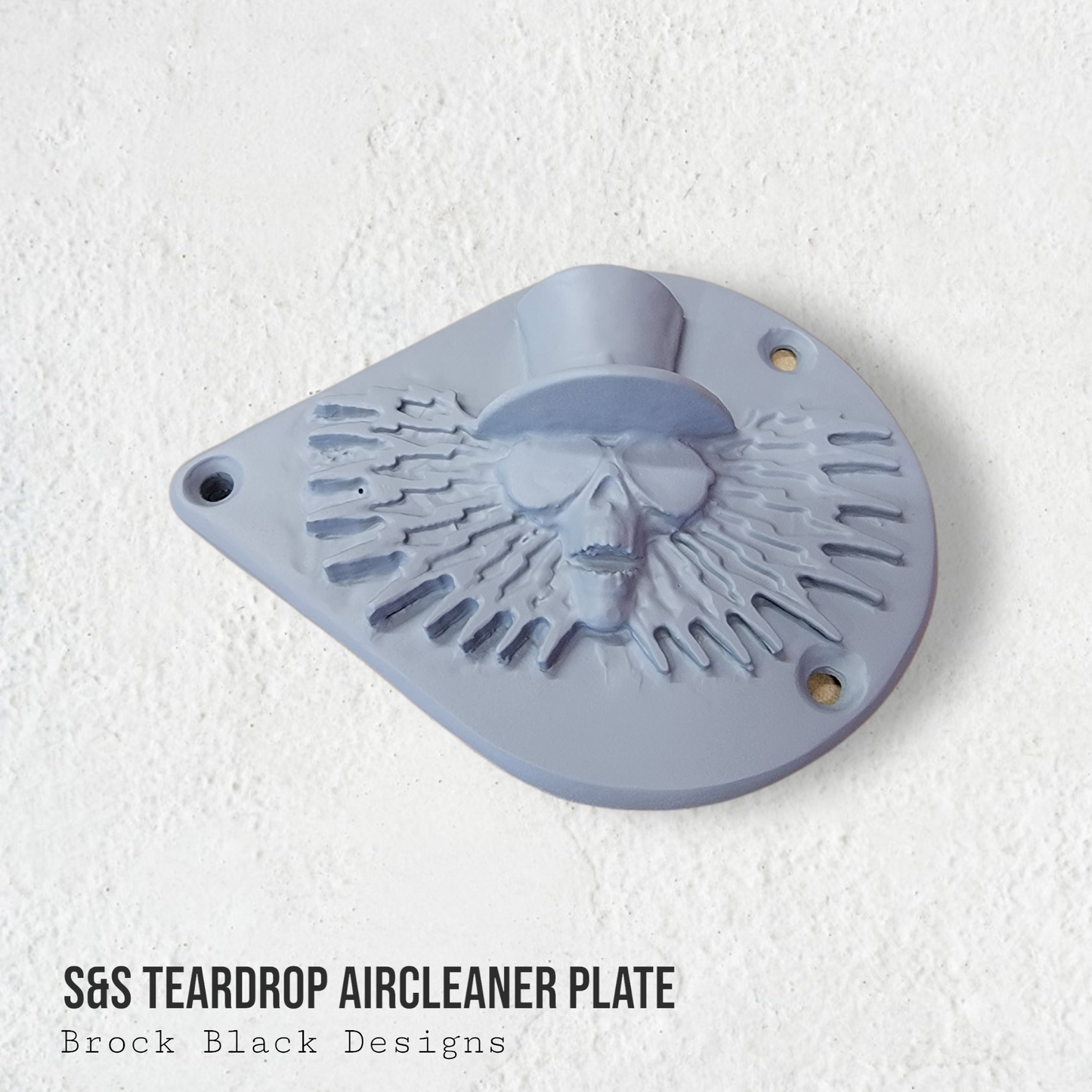 S&S teardrop 3 hole air cleaner cover plate Uncle Sam