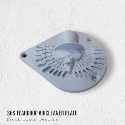 S&S teardrop 3 hole air cleaner cover plate Uncle Sam