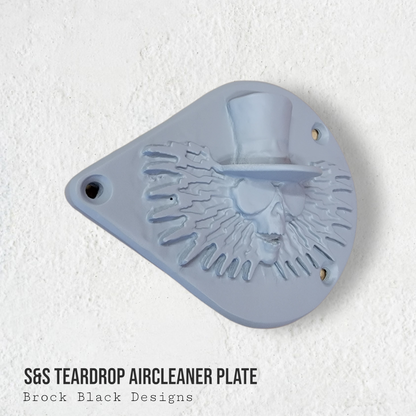 S&S teardrop 3 hole air cleaner cover plate Uncle Sam