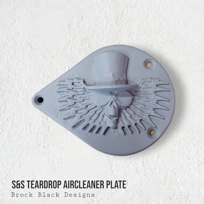 S&S teardrop 3 hole air cleaner cover plate Uncle Sam