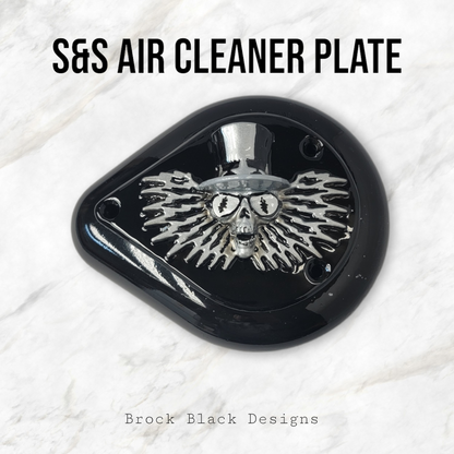 S&S teardrop 3 hole air cleaner cover plate Uncle Sam