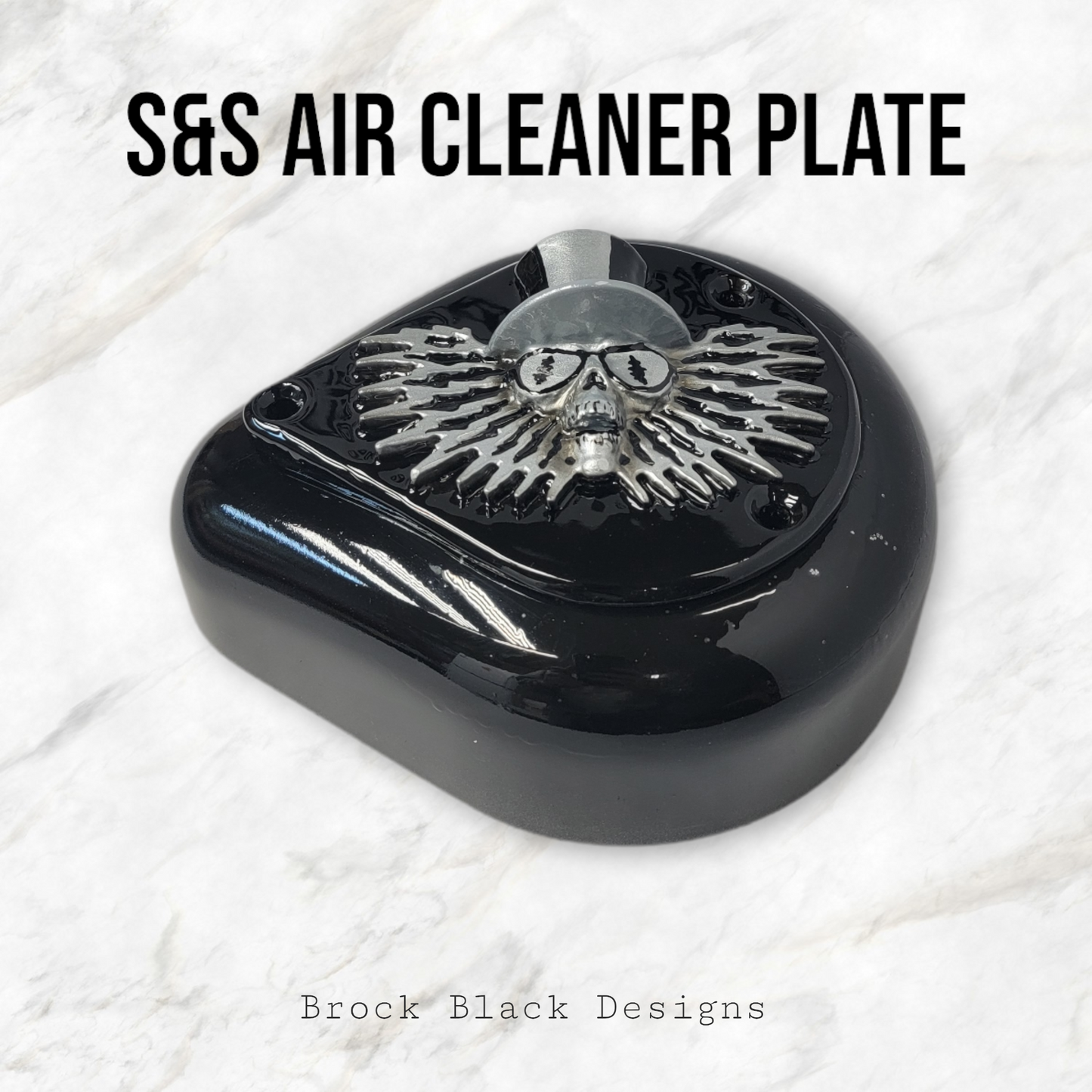 S&S teardrop 3 hole air cleaner cover plate Uncle Sam