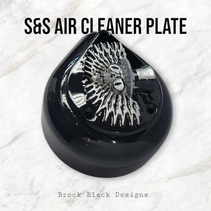 S&S teardrop 3 hole air cleaner cover plate Uncle Sam