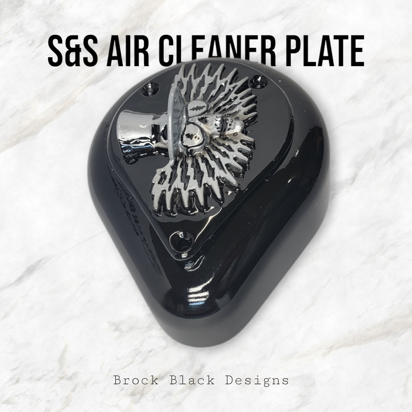 S&S teardrop 3 hole air cleaner cover plate Uncle Sam