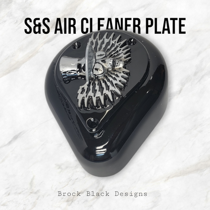 S&S teardrop 3 hole air cleaner cover plate Uncle Sam
