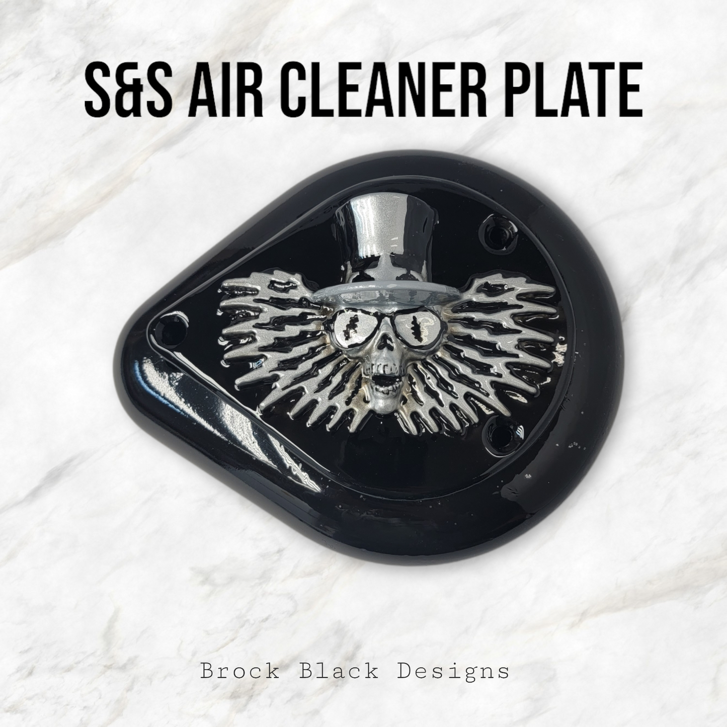 S&S teardrop 3 hole air cleaner cover plate Uncle Sam
