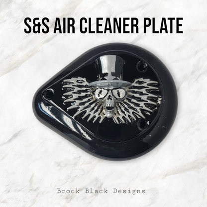 S&S teardrop 3 hole air cleaner cover plate Uncle Sam