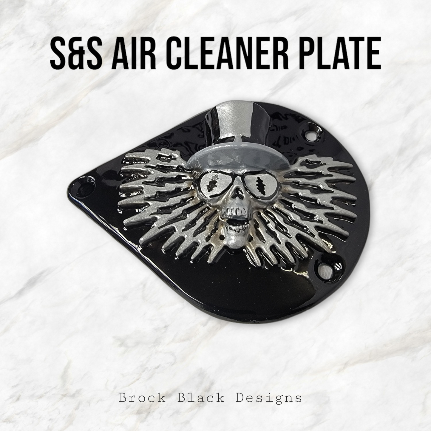 S&S teardrop 3 hole air cleaner cover plate Uncle Sam