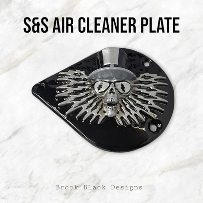 S&S teardrop 3 hole air cleaner cover plate Uncle Sam