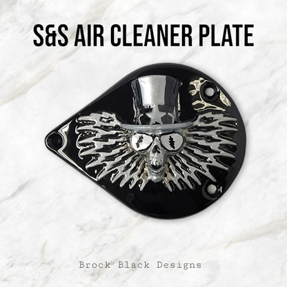 S&S teardrop 3 hole air cleaner cover plate Uncle Sam