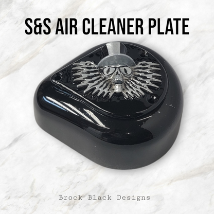 S&S teardrop 3 hole air cleaner cover plate Uncle Sam