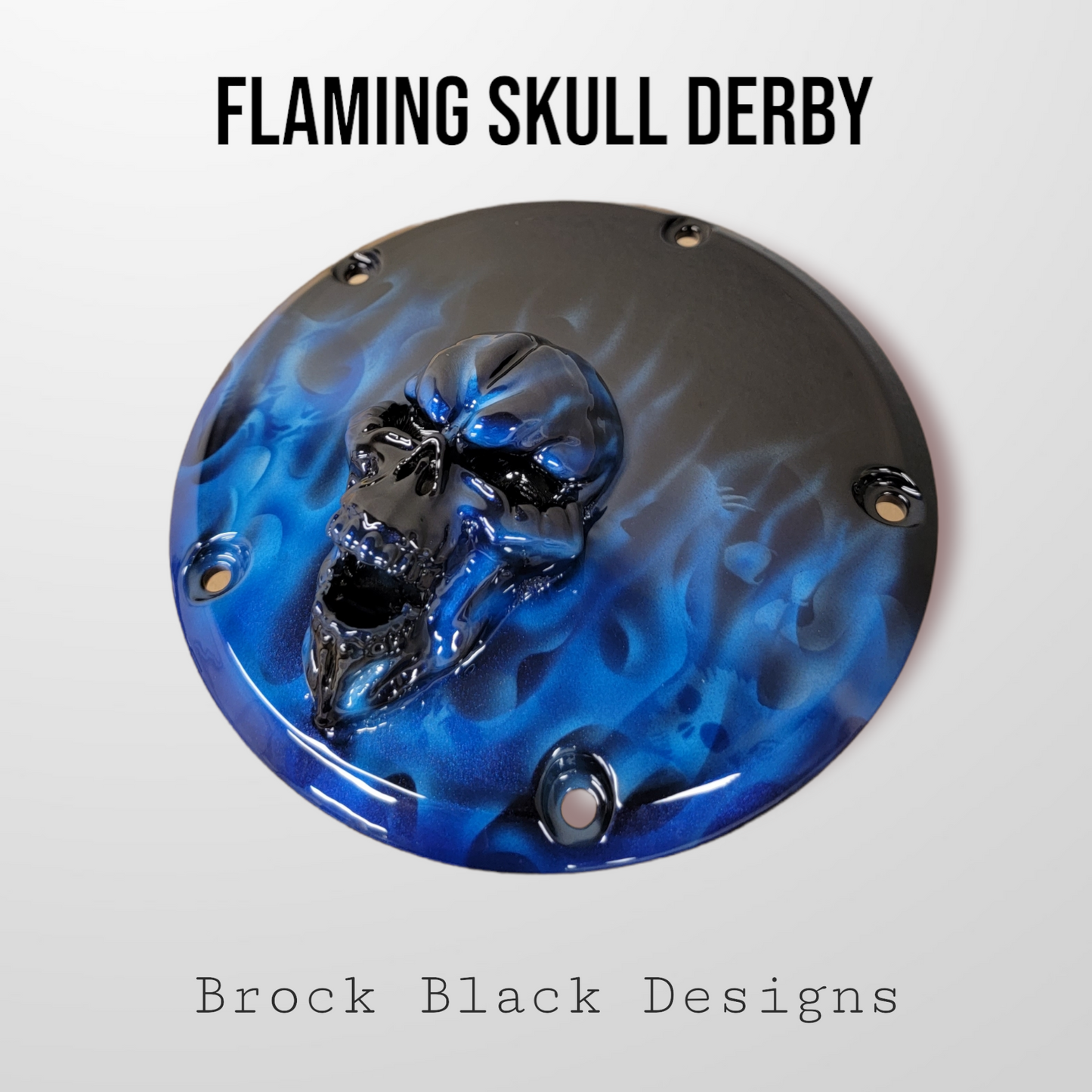 Harley Derby Cover Flames and skulls
