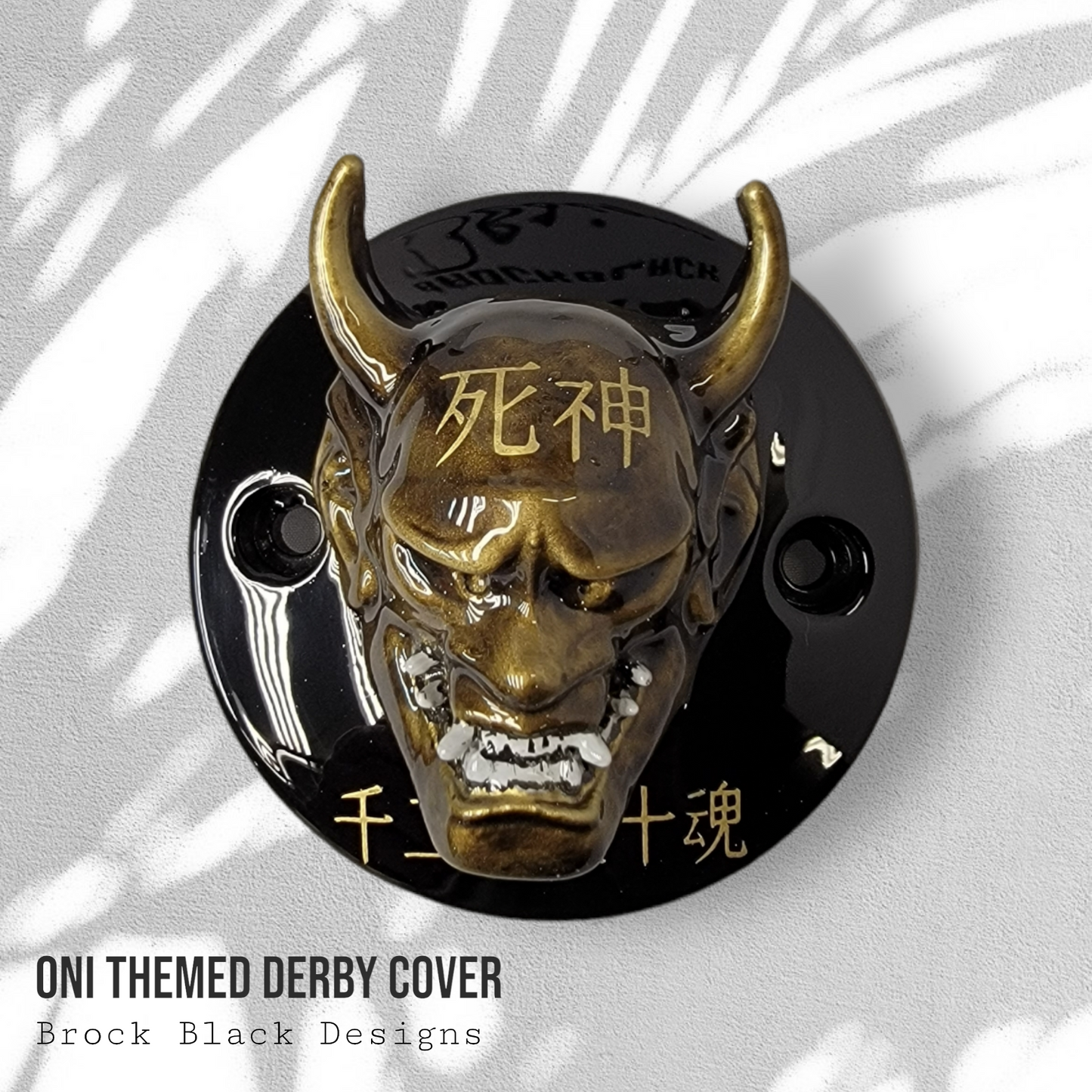 Oni themed Harley derby cover