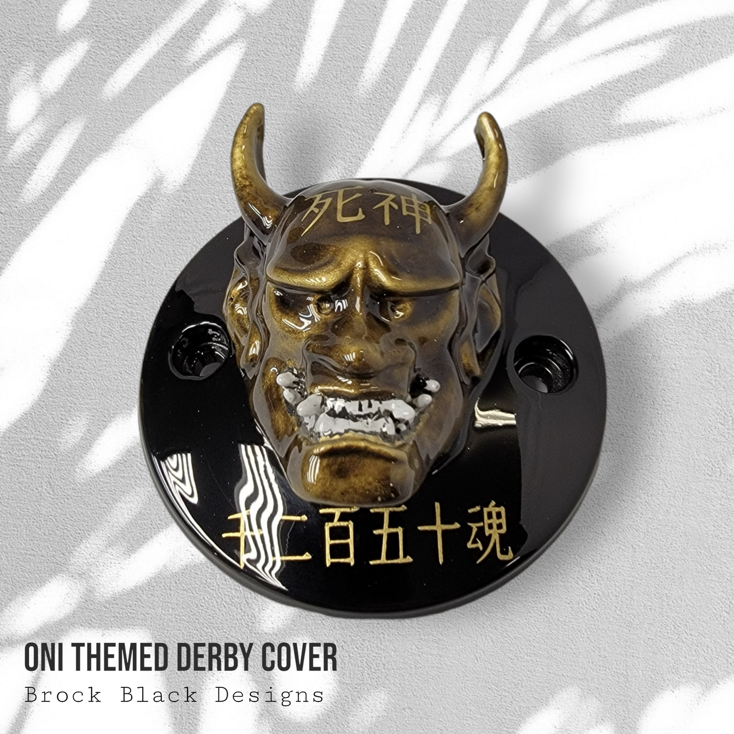 Oni themed Harley derby cover