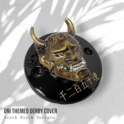 Oni themed Harley derby cover
