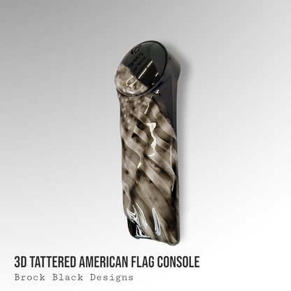 Tattered and worn full color flag Harley console