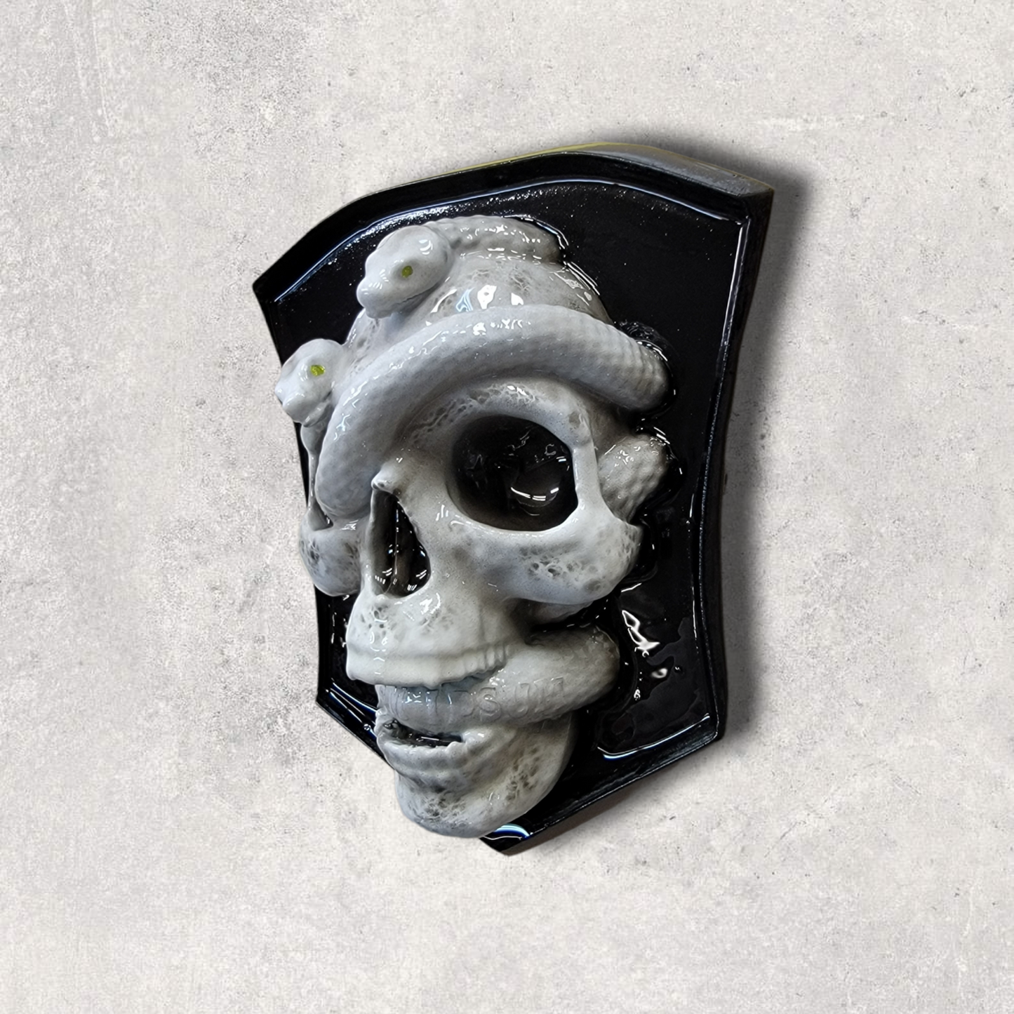 3D Skull and snakes side-mounted horn cover