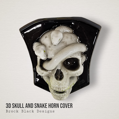 3D Skull and snakes side-mounted horn cover