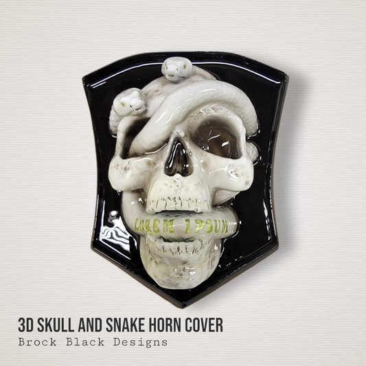 3D Skull and snakes side-mounted horn cover